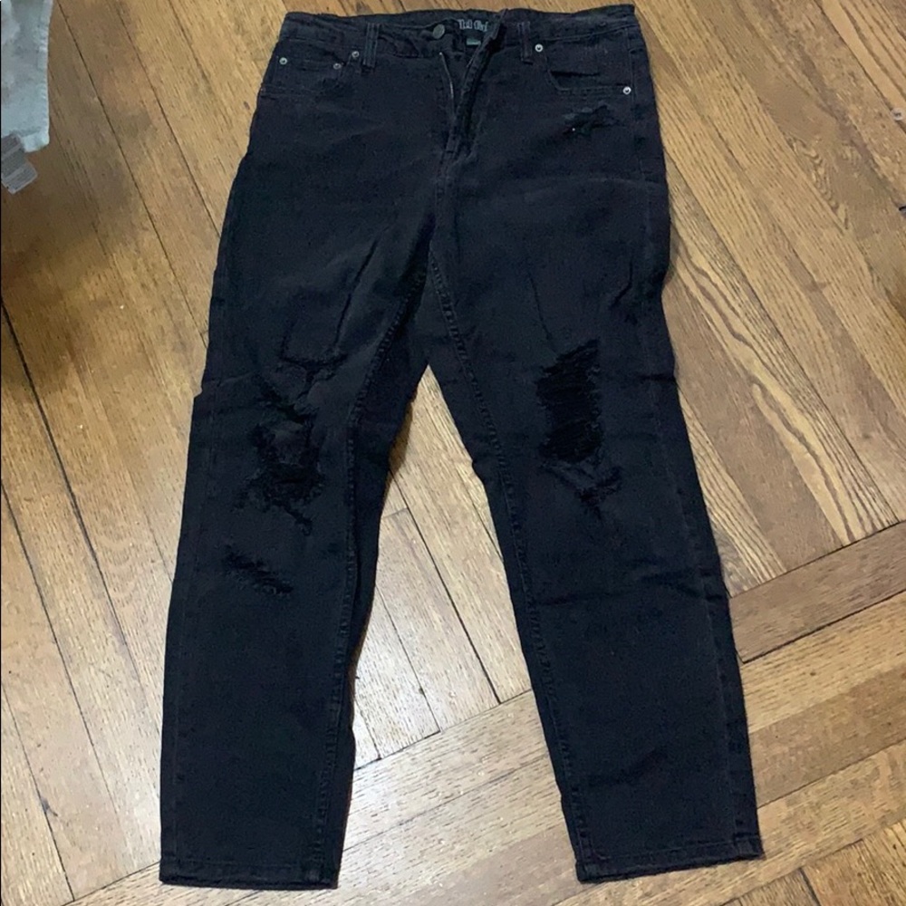 Black high waisted boyfriend jeans